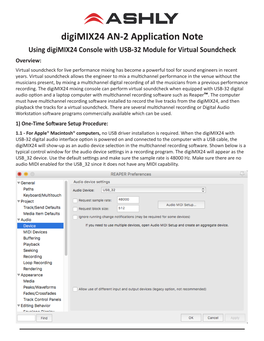 Digimix24 AN-2 Application Note