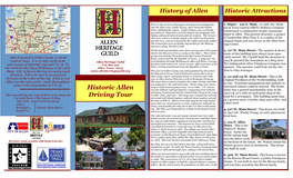 Historic Allen Driving Tour