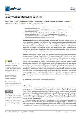 Toxic Wasting Disorders in Sheep