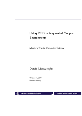 Using RFID in Augmented Campus Environments Dervis Mansuroglu