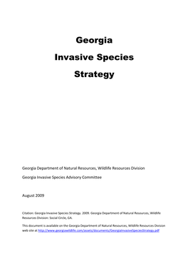 Georgia Invasive Species Strategy