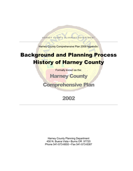 Harney County Comprehensive Plan 2009 Appendix