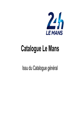 Catalogue Le Mans