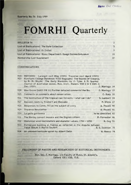 FOMRHI Quarterly