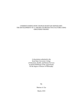 Understanding How Couples Maintain Monogamy: the Development of a Theory of Protective Factors Using Grounded Theory