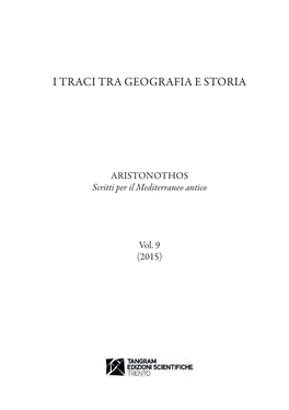 I Traci Tra Geografia E Storia