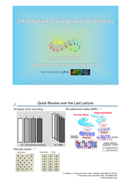 Information Storage and Spintronics 07