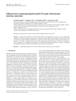 Efficient Heat Conducting Liquid Metal/CNT Pads with Thermal