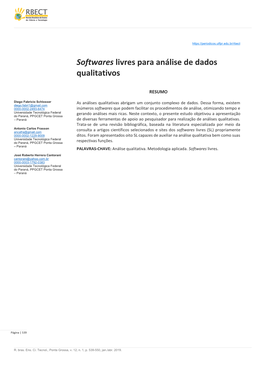 Softwares Livres Para Análise De Dados Qualitativos