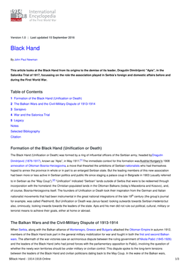 Black Hand | International Encyclopedia of the First World War