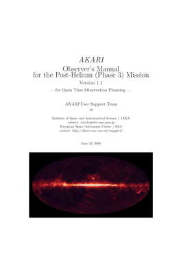 AKARI Observer's Manual for Phase 3