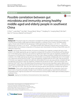 Possible Correlation Between Gut Microbiota and Immunity Among