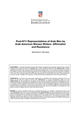 Post-9/11 Representations of Arab Men by Arab American Women Writers: Affirmation and Resistance