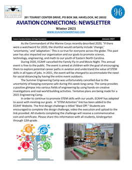 AVIATION CONNECTIONS: NEWSLETTER Winter 2021