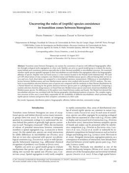 (Reptile) Species Coexistence in Transition Zones Between Bioregions