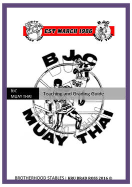 Teaching and Grading Guide MUAY THAI