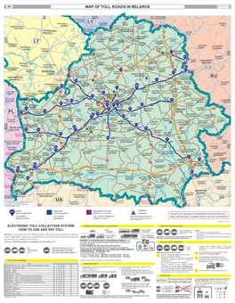 MAP of TOLL ROADS in BELARUS Version of 01.11.19