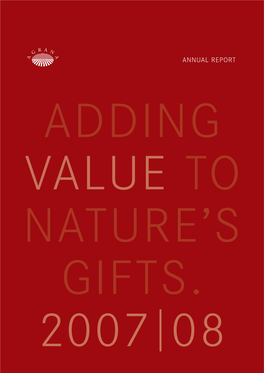 Annual Report Adding Value to Nature’S Gifts