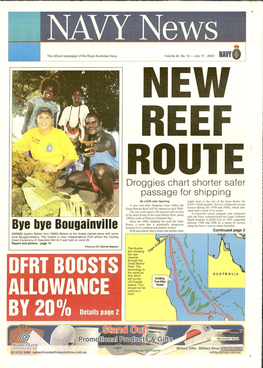 NEW REEF ROUTE Droggies Chart Shorter Safer Passage for Shipping