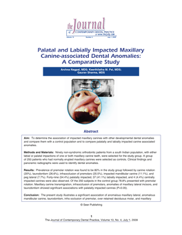 Palatal and Labially Impacted Maxillary Canine-Associated Dental Anomalies: a Comparative Study