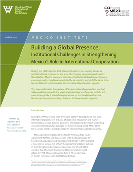 Building a Global Presence: Institutional Challenges in Strengthening Mexico’S Role in International Cooperation