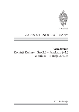 Zapis Stenograficzny Z Posiedzenia Komisji