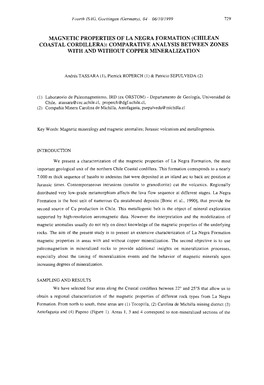 Magnetic Properties of La Negra Formation (Chilean Coastal Cordillera): Comparative Analysis Between Zones with and Without Copper Mineralization