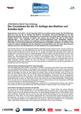 Der Countdown Für Die 15. Auflage Des Biathlon Auf Schalke Läuft