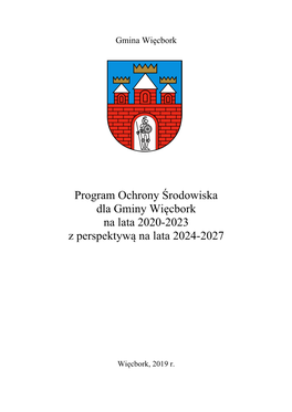 Program Ochrony Środowiska Dla Gminy Więcbork Na Lata 2020-2023 Z Perspektywą Na Lata 2024-2027