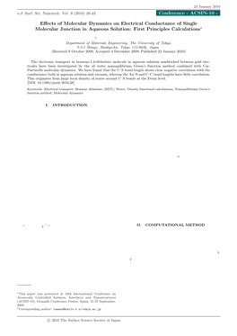 Effects of Molecular Dynamics on Electrical Conductance of Single Molecular Junction in Aqueous Solution: First Principles Calculations