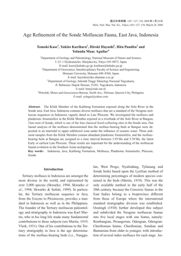 Age Refinement of the Sonde Molluscan Fauna, East Java