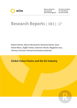 Wiiw Research Report 383: Global Value Chains and the EU Industry