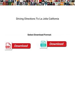 Driving Directions to La Jolla California