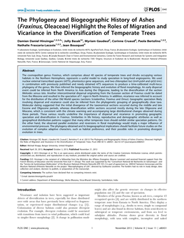 The Phylogeny and Biogeographic History of Ashes (Fraxinus, Oleaceae) Highlight the Roles of Migration and Vicariance in the Diversification of Temperate Trees