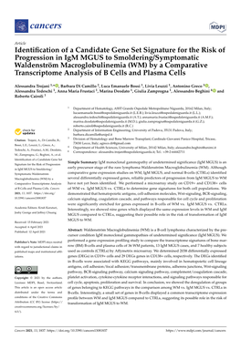 Identification of a Candidate Gene Set Signature for the Risk Of