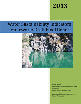 Water Sustainability Indicators Framework: Final Report