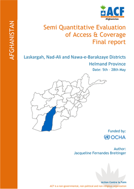 Laskargah, Nad-Ali and Nawa-E-Barakzaye Districts Helmand Province