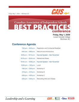 BEST Practices Conference Presents Keynote Address Alan November Is an International Leader in Education Technology