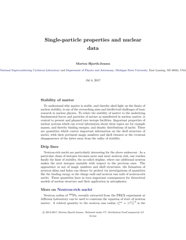 Single-Particle Properties and Nuclear Data