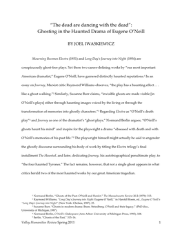 “The Dead Are Dancing with the Dead”: Ghosting in the Haunted Drama of Eugene O’Neill