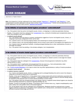 LIVER DISEASE Date of Publication: June 20, 2019