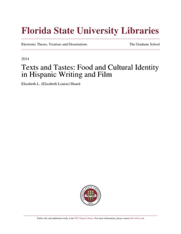 Texts and Tastes: Food and Cultural Identity in Hispanic Writing and Film Elizabeth L