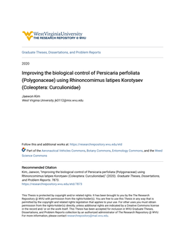 Improving the Biological Control of Persicaria Perfoliata (Polygonaceae) Using Rhinoncomimus Latipes Korotyaev (Coleoptera: Curculionidae)