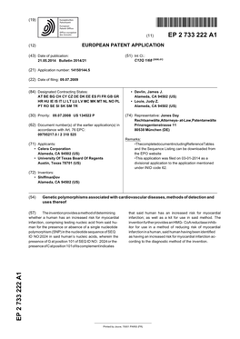 Genetic Polymorphisms Associated with Cardiovascular Diseases, Methods of Detection and Uses Thereof