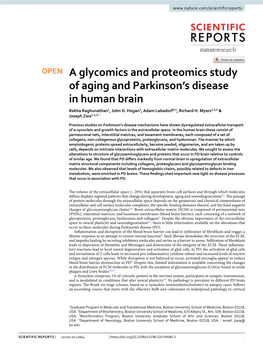 A Glycomics and Proteomics Study of Aging and Parkinson's Disease In