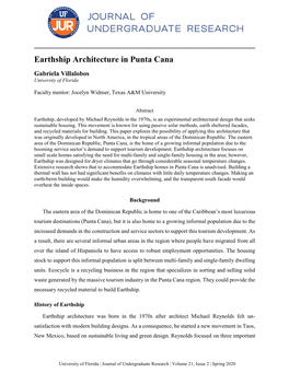 Earthship Architecture in Punta Cana Gabriela Villalobos University of Florida