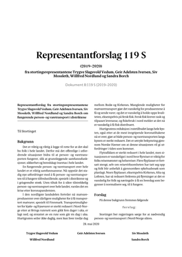 Representantforslag 119 S