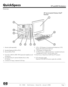 HP Xw6400 Workstation Overview