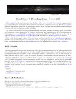 ACG Newsletter