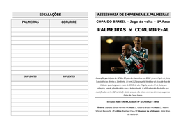 PALMEIRAS X CORURIPE-AL